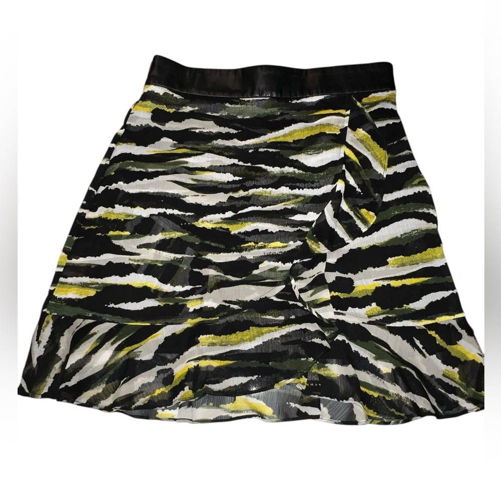 DKNY Animal Print Faux Wrap Skirt size 2